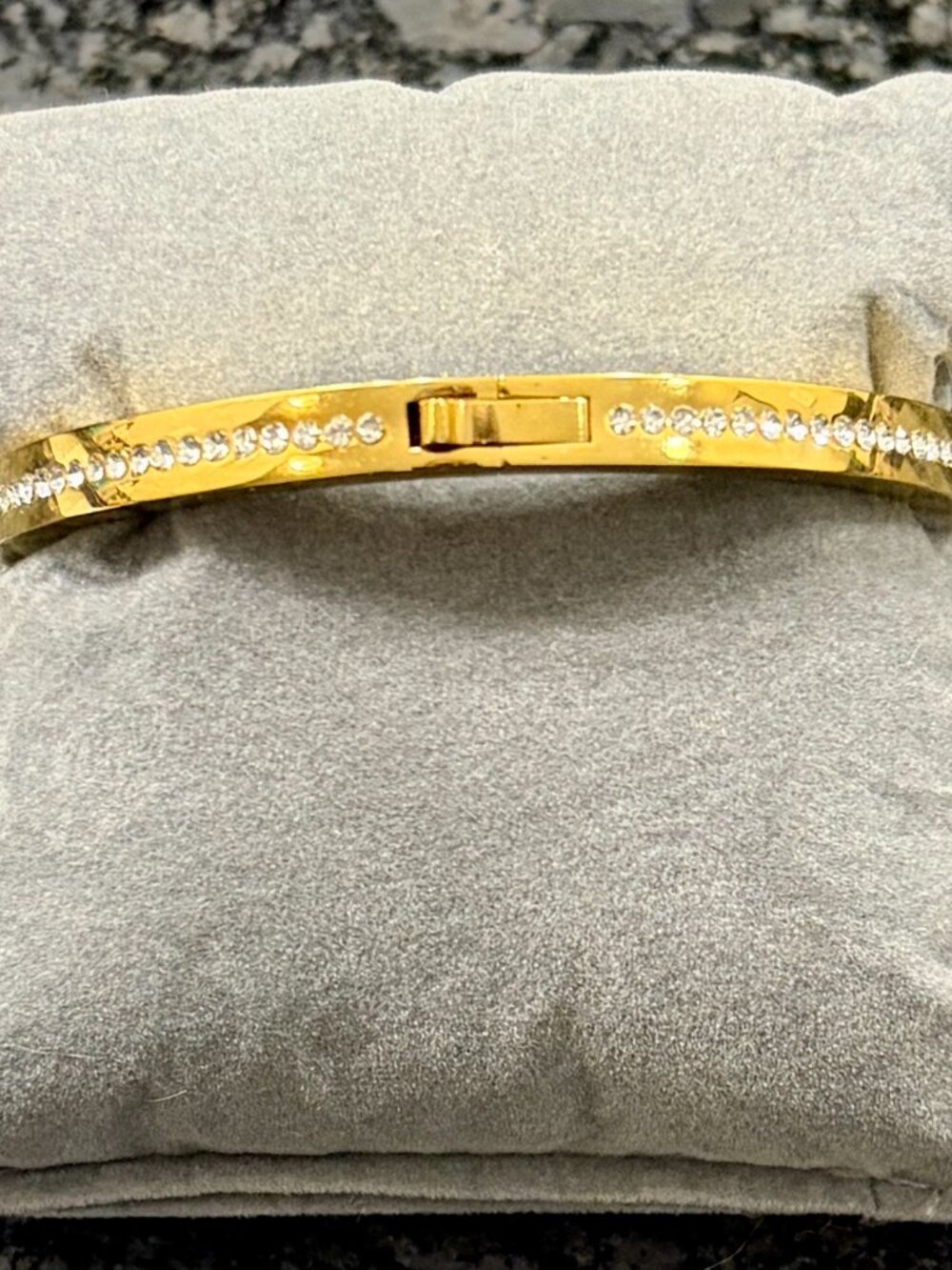 Kate Spade NY Gold Plated Ring It Up Pave Crystals Hinged Bangle Bracelet (New) - Picture 3 of 5